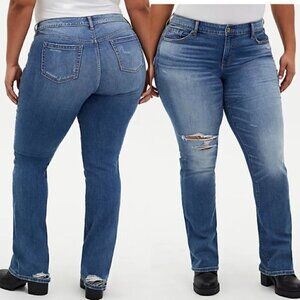NWT Torrid Distressed Mid Rise Slim Boot Jeans Size 18T x 33"